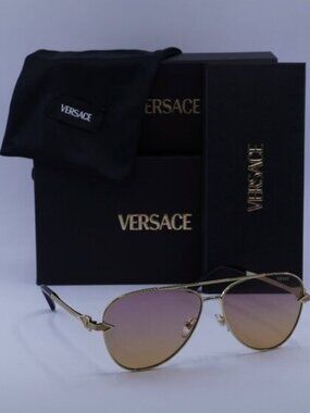 Versace VE2283 1002EL Aviator Sunglasses – Gold/Orange/Pink